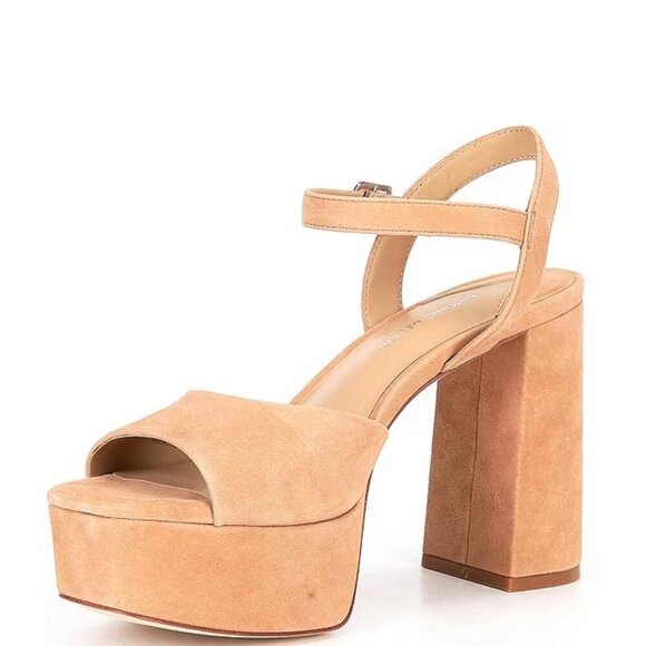 NEW Antonio Melani Bonny Suede Platform Block Heel Sandals in Dk Sierra … - Picture 5 of 7